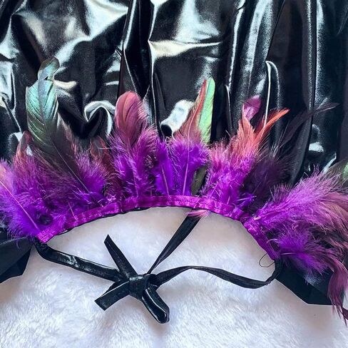 أزياء Nezababy Maleficent للأطفال، أزياء الملكة الشريرة للفتيات، فستان تنكري، عباءة القرن، ملابس حفلات الهالوين in Kuwait