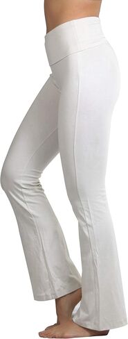 ToBeInStyle Women’s Premium Comfortable Cotton-Blend Fold Over Flared Yoga Pants Leggings in Saudi Arabia