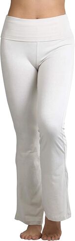 ToBeInStyle Women’s Premium Comfortable Cotton-Blend Fold Over Flared Yoga Pants Leggings in Saudi Arabia
