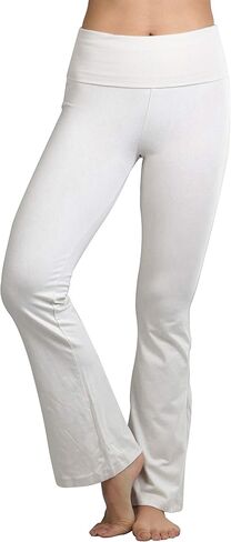 ToBeInStyle Women’s Premium Comfortable Cotton-Blend Fold Over Flared Yoga Pants Leggings in Saudi Arabia