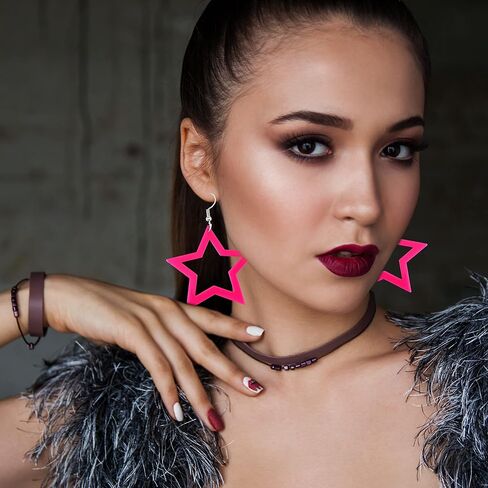 Trendy Hot Pink Earrings for Women Dangle Drop Earrings for Girls Jewelry Gift for Valentine’s Day Mother’s Day Christmas in Kuwait