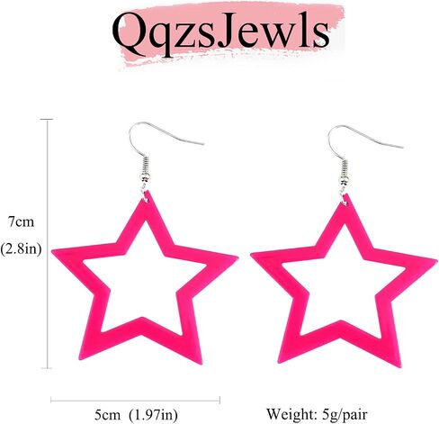 Trendy Hot Pink Earrings for Women Dangle Drop Earrings for Girls Jewelry Gift for Valentine’s Day Mother’s Day Christmas in Kuwait