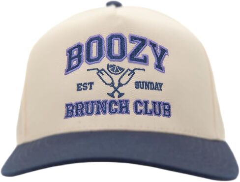 Visibly Toxic Boozy Brunch Club Hat, Funny Hat, Party Hat, Bachelorette Party, Funny Gifts, Baseball Cap, Casual Adjustable Size Tan/Blue in Kuwait