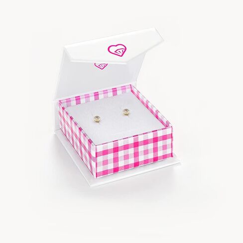 14k Yellow Gold Tiny 3-4mm Bezel Set Solitaire CZ Screw Back Earrings for Young Girls - Size Small Round Screw Backs for Babies, Infants & Toddlers in Saudi Arabia
