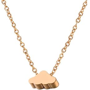 AMOR SPES Silver Gold Rose Gold Cloud Pendant Necklace for Women Girls Clavicle Chain Chocker Gifts for Family Friends Stainless Steel