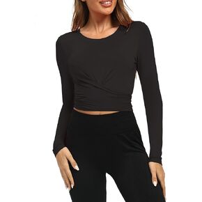 تي شيرت نسائي Mippo قصير الأكمام للتمرينات الرياضية واليوجا والجري ورباط خلفي مقصوص للجري في صالة الألعاب الرياضية in Kuwait