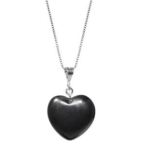قلادة وقلادة جلدية من Karelia Creations Puffy Heart 100% من الشونغايت - أصلية حقيقية | فكرة هدية لحماية النساء والمراهقين وكبار السن in Kuwait
