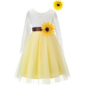 Bow Dream Lace Tulle Flower Girl Dresses V Back Backless Wedding Party Dress with Headband