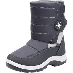 Ahannie Toddler Boys Girls Warm Snow Boots, Kid Outdoor Insulated Winter Boots