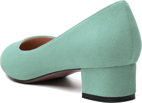 حذاء نسائي من MERRORI كاجوال سادة بمقدمة مستديرة سهل الارتداء من الجلد السويدي بكعب منخفض مكتنز مقاس 1.5 بوصة in Kuwait