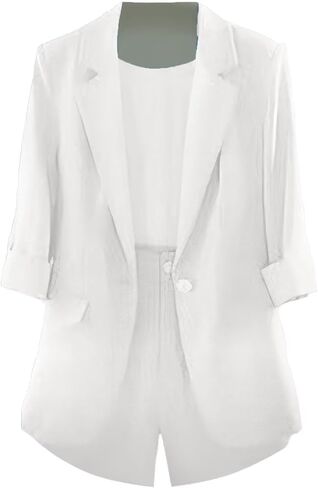 Flamingals Two Pieces Set for Women Flap Detail Blazer & Shorts Set Without Belt in Saudi Arabia
