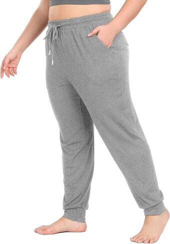 COOTRY Women's Plus Size Lounge Yoga Pants Loose Comfy Casual Joggers Drawstring with Pockets in Kuwait