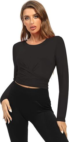 تي شيرت نسائي Mippo قصير الأكمام للتمرينات الرياضية واليوجا والجري ورباط خلفي مقصوص للجري في صالة الألعاب الرياضية in Kuwait