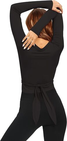 تي شيرت نسائي Mippo قصير الأكمام للتمرينات الرياضية واليوجا والجري ورباط خلفي مقصوص للجري في صالة الألعاب الرياضية in Kuwait