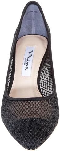NINA Niley - Women's Gunmetal Mesh Low-Heel Classic Fashion Dressy Pump Shoes - Elegant and Comfortable Women's heeled Pumps - Casual and Dress in Kuwait