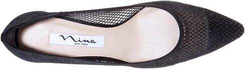 NINA Niley - Women's Gunmetal Mesh Low-Heel Classic Fashion Dressy Pump Shoes - Elegant and Comfortable Women's heeled Pumps - Casual and Dress in Kuwait