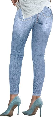 بنطال جينز نسائي ضيق مرتفع الارتفاع من Vetinee ممزق من قماش الدنيم المطاطي in Kuwait