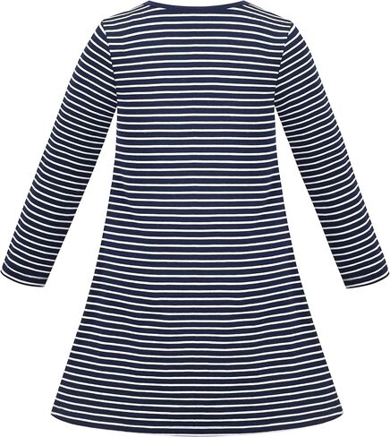 Sunny Fashion Girls Dress Long Sleeve Daisy Flower Striped Casual Cotton in Kuwait