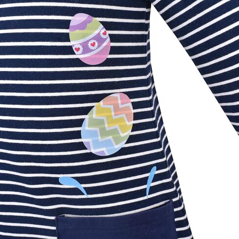 Sunny Fashion Girls Dress Long Sleeve Daisy Flower Striped Casual Cotton in Kuwait