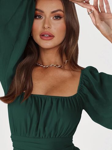 سالوبيت حريمي من Askdan بدون ظهر وأكمام طويلة وياقة مربعة، رومبير قصير قصير in Kuwait