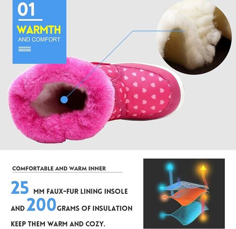 Ahannie Toddler Boys Girls Warm Snow Boots, Kid Outdoor Insulated Winter Boots in Kuwait