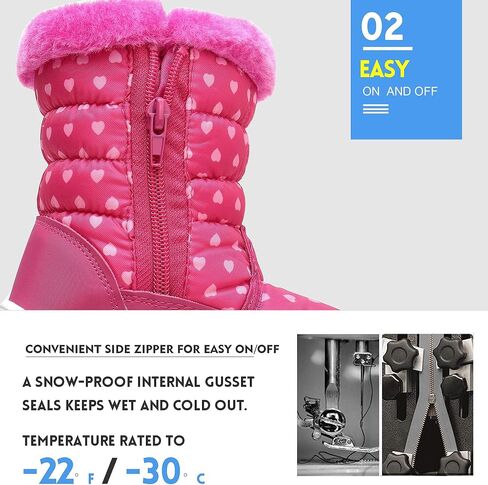 Ahannie Toddler Boys Girls Warm Snow Boots, Kid Outdoor Insulated Winter Boots in Kuwait