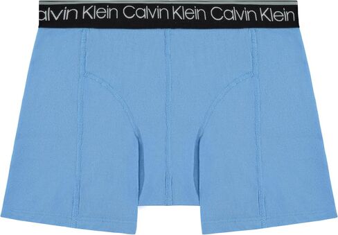 Calvin Klein Men's Cotton Stretch 3-Pack Boxer Brief (Medium, Navy, Blue, Light Blue) in Saudi Arabia