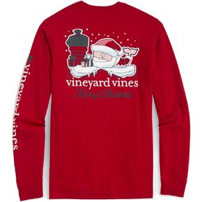 تي شيرت رجالي من Vineyard Vines بأكمام طويلة وجيب Santa Whale in Saudi Arabia