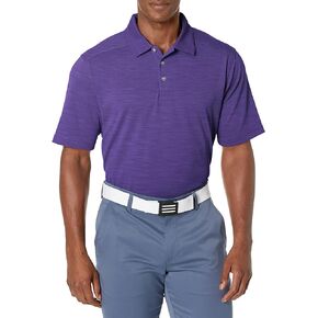 Men's Pebble Beach Golf Polo Shirt with Short Sleeve and Spacedyed Check Textured Design