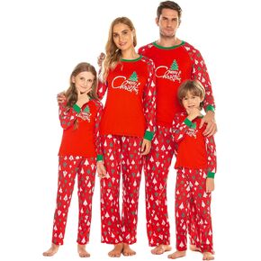 Ekouaer Christmas Pajamas for Family 2023 Matching Sets Classic Plaid Xmas Soft Holiday Sleepwear S-XXL in Kuwait