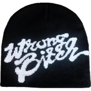 Z-Jeris Y2K Beanie Hats Knitted Gothic Wool Hat Letter Hat Cute Men Women Unisex Skull Cap Ski Cycling Outdoor in Kuwait