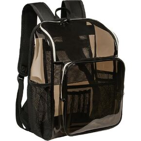 Clear Backpacks for School Large Clear Bookbag with Multi-Pockets PVC Transparent Backpack for College, Work,Black in Kuwait