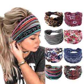 Bohend Boho Headband Wide Yoga Stretchy Bandeau Large Headwrap Sport Athletic Beach Hair Accessories for Women and Girls(8pcs) in Saudi Arabia