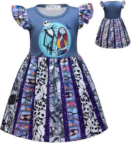 Nezababy فستان سالي للفتيات Copslay الكابوس قبل عيد الميلاد تولدر للأطفال 2T-6T in Kuwait