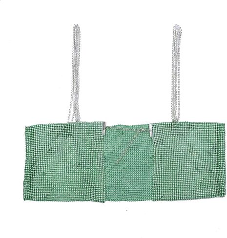 Women Sexy Glitter Rhinestone Tank Top Sparkly Backless Crop Top Beach Cover Up Rave Outfit Clubwear in Kuwait