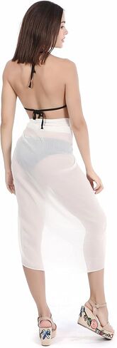 FALETO 2 قطعة Sarong Coverups للنساء Sarongs Pareo ملابس السباحة أغطية الشيفون الشاطئ تنورة ملفوفة in Kuwait