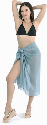 FALETO 2 قطعة Sarong Coverups للنساء Sarongs Pareo ملابس السباحة أغطية الشيفون الشاطئ تنورة ملفوفة in Kuwait