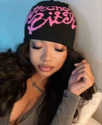 Z-Jeris Y2K Beanie Hats Knitted Gothic Wool Hat Letter Hat Cute Men Women Unisex Skull Cap Ski Cycling Outdoor in Kuwait