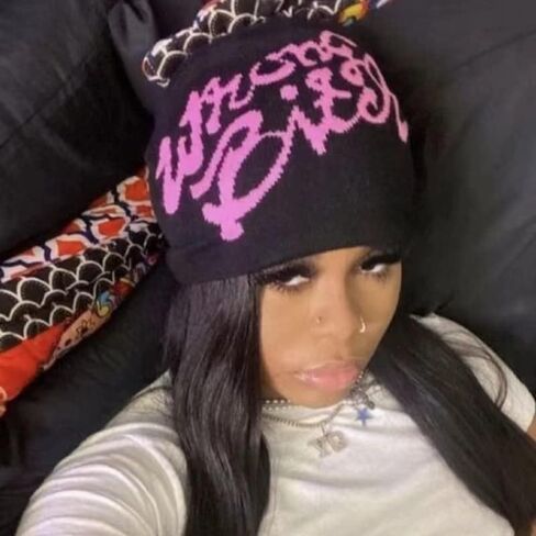 Z-Jeris Y2K Beanie Hats Knitted Gothic Wool Hat Letter Hat Cute Men Women Unisex Skull Cap Ski Cycling Outdoor in Kuwait