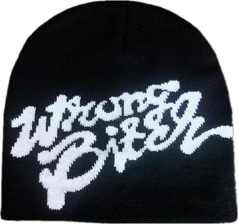 Z-Jeris Y2K Beanie Hats Knitted Gothic Wool Hat Letter Hat Cute Men Women Unisex Skull Cap Ski Cycling Outdoor in Kuwait