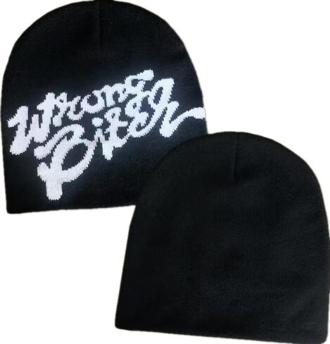 Z-Jeris Y2K Beanie Hats Knitted Gothic Wool Hat Letter Hat Cute Men Women Unisex Skull Cap Ski Cycling Outdoor in Kuwait