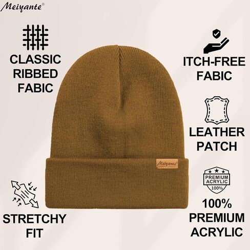 قبعات Meiyaante Beanie للرجال والنساء - قبعات تخزين دافئة للرجال والنساء، قبعات حرارية محاكة بأساور، هدية له ولها in Kuwait