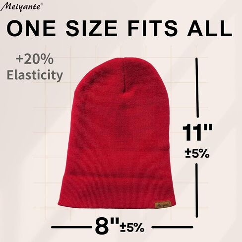 قبعات Meiyaante Beanie للرجال والنساء - قبعات تخزين دافئة للرجال والنساء، قبعات حرارية محاكة بأساور، هدية له ولها in Kuwait