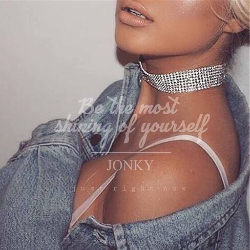 جونكي حجر الراين المختنق قلادة فضية كريستال القلائد 8 صف المختنقون سباركلي سلسلة عنق طوق حفلة موسيقية مجوهرات للنساء in Kuwait