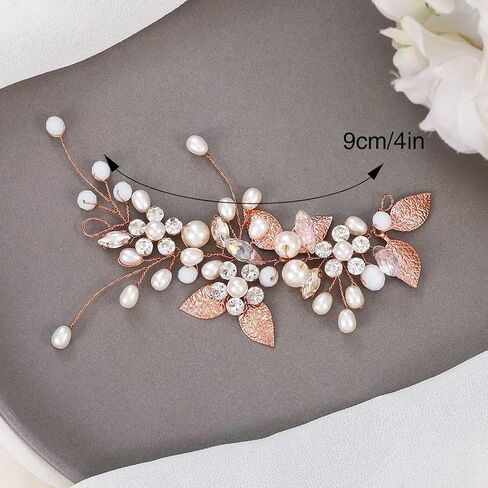 GORAIS Bride Wedding Hair Vine Pearl Bridal Headpieces Leaf Hair Accessories for Women and Girls in Kuwait