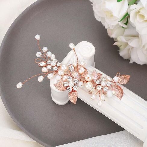 GORAIS Bride Wedding Hair Vine Pearl Bridal Headpieces Leaf Hair Accessories for Women and Girls in Kuwait