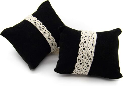 AUEAR, Velvet Bracelet Watch Pillow Black Jewelry Pillows Watch Bracelet Bangle Cushions Display Stand Set for Box (20 Pcs) in Saudi Arabia