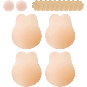 BRONZEO 2023 Newest Added Lift Extremely Thin Nipple Covers, 5 Pairs of Nipple Pasties and 1 Pair of Breast Petals with Box in Saudi Arabia