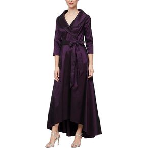 Alex Evenings Women's Portrait Collar Dress with Full Skirt, Pockets, and Tie Belt in Kuwait