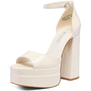 DREAM PAIRS Women's Platform Chunky Heel Sandals | All DaY Standing Ankle Strap Block Summer Shoes, with Sexy Open Square Toe High Heels, Wedding Party Dressy Pumps Sandals in Saudi Arabia